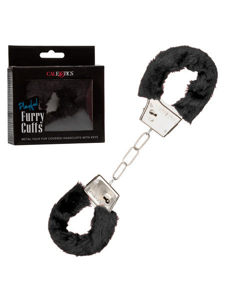Playful Furry Cuffs Black - Club X
